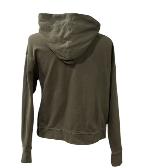 James Perse Cropped Hoodie SZ S 1 Olive Green - Picture 4 of 8